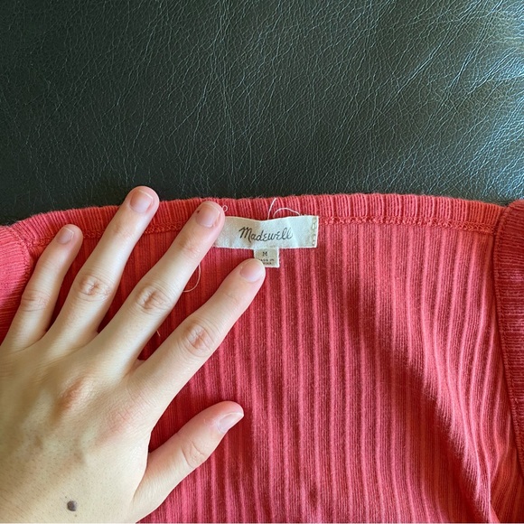 MADEWELL Coral Ribbed Tank Top Bodysuit Size Medium - Picture 7 of 8